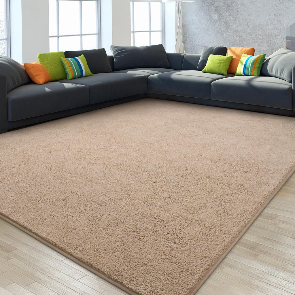 Large Modern Area Rugs Bedroom, Beige