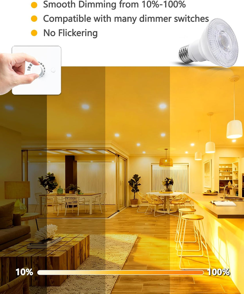 Par20 Yellow Bug Flood Light Bulb Outdoor, 75W Equivalent Dimmable