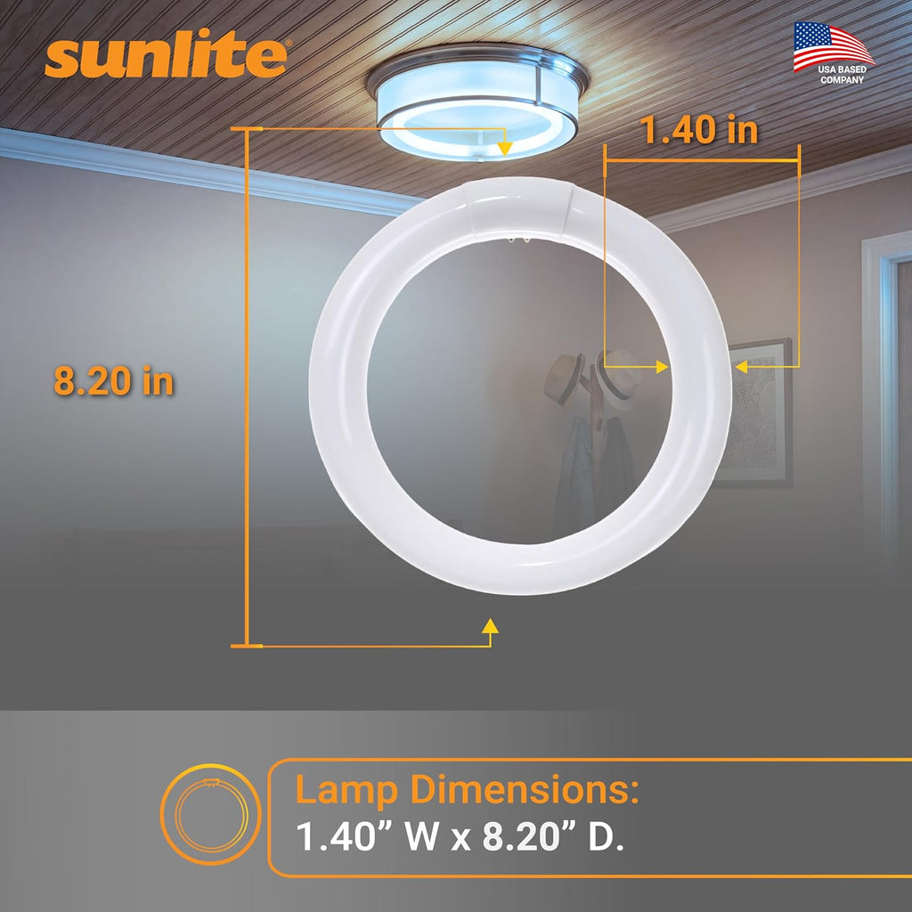 T9 Round Fluorescent Circline Lamp, 22 Watts, 1050 Lumens, 6500K Daylight, G10Q 4-Pin Base, 1 Pack