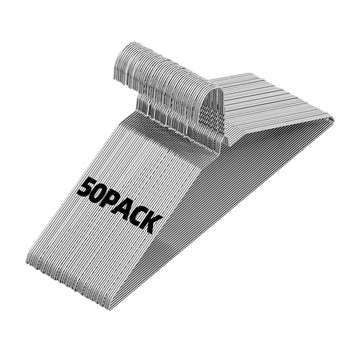 Metal Wire Hangers 50 Pack, Thin Space Saving for Clothes