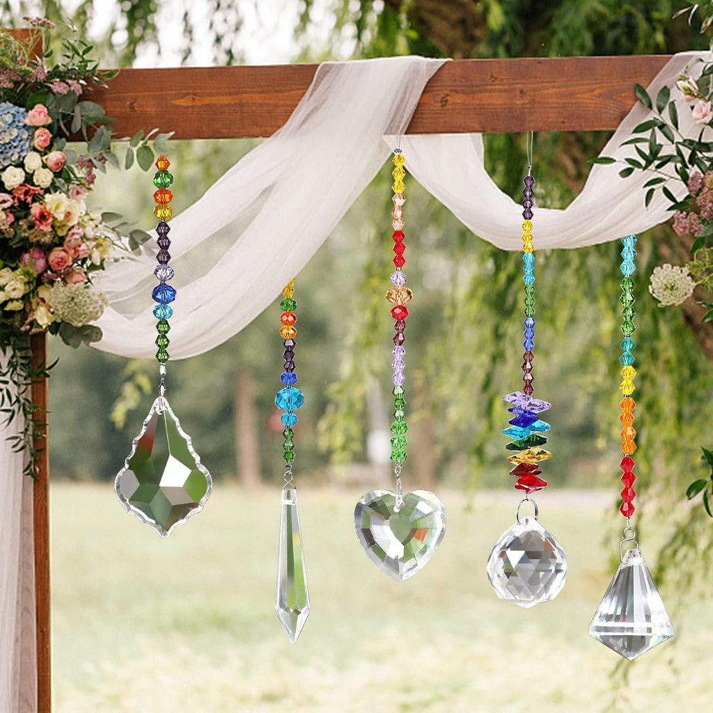 8 Pieces Colorful Crystals Suncatcher Hanging for Window