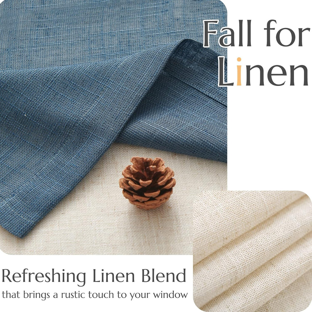 Linen Valance for Farmhouse Living Room Windows 16 Inch Slubbed Crossed Double Layer Window Valance Light Filtering
