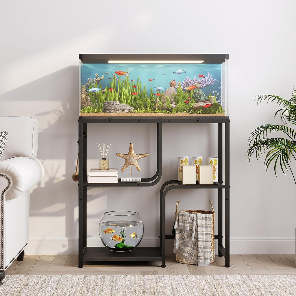 20 Gallon Fish Tank Stand with Storage Shelves, Aquarium Stand