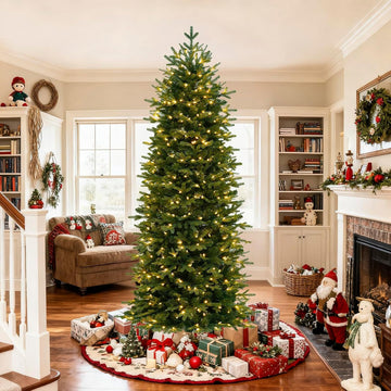 Prelit Pencil Christmas Tree with 400 Warm White LEDs