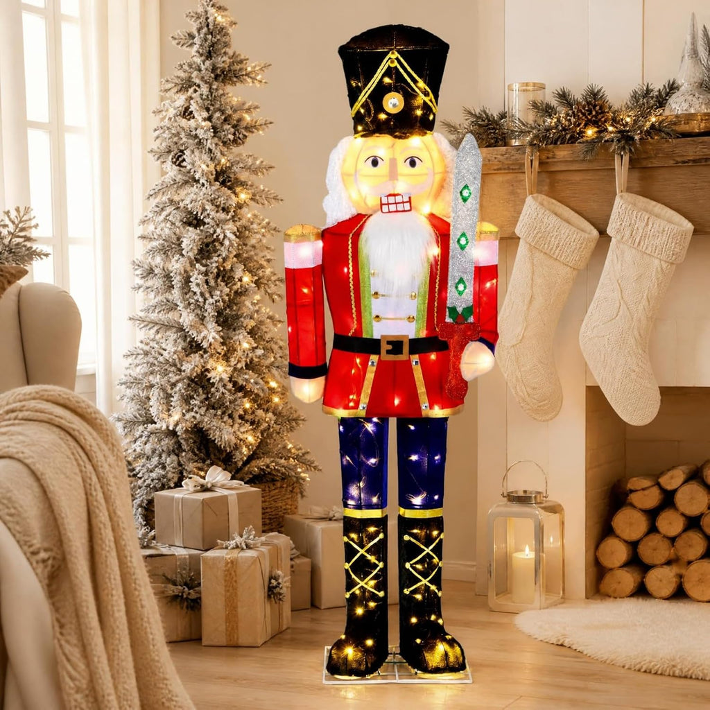 5 FT Nutcracker Christmas Decor Outdoor with 100 LED Lights (2)