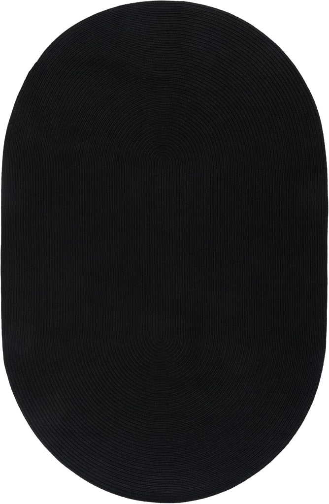 Braided Indoor/Outdoor Washable Oval Rug, Black BRD315Z