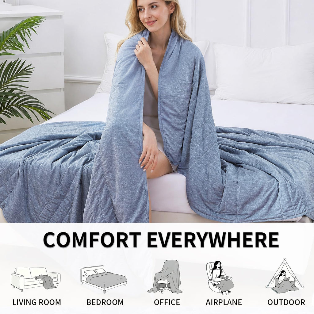 Cooling Blanket Queen Size,Double-Sided Lightweight Summer Bedding for Hot Sleepers and Night Sweats, Breathable Navy