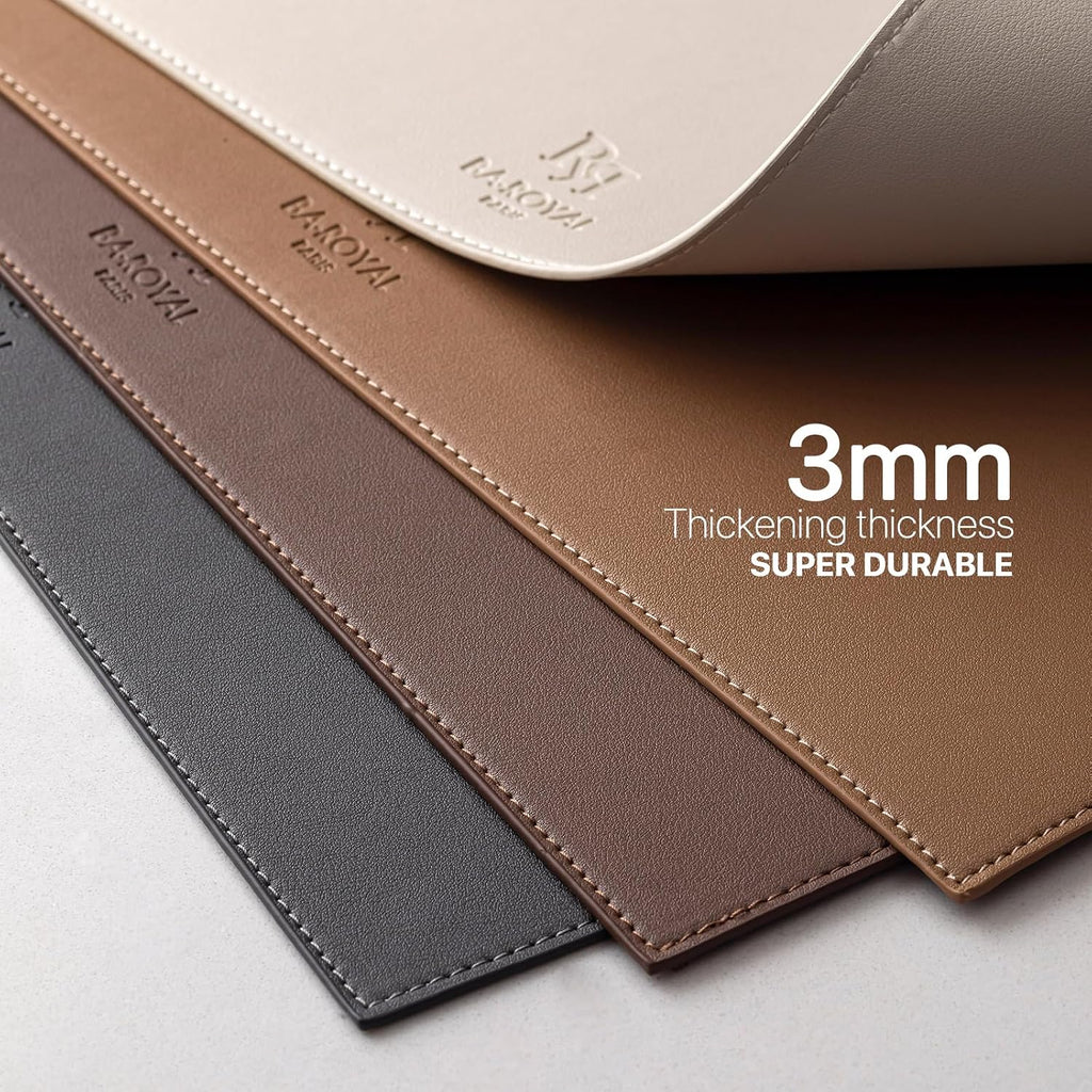 Faux Leather Placemats Vinyl Washable Wipeable Table Mats Dining Table Heat Resistant Waterproof Modern - Set of 4