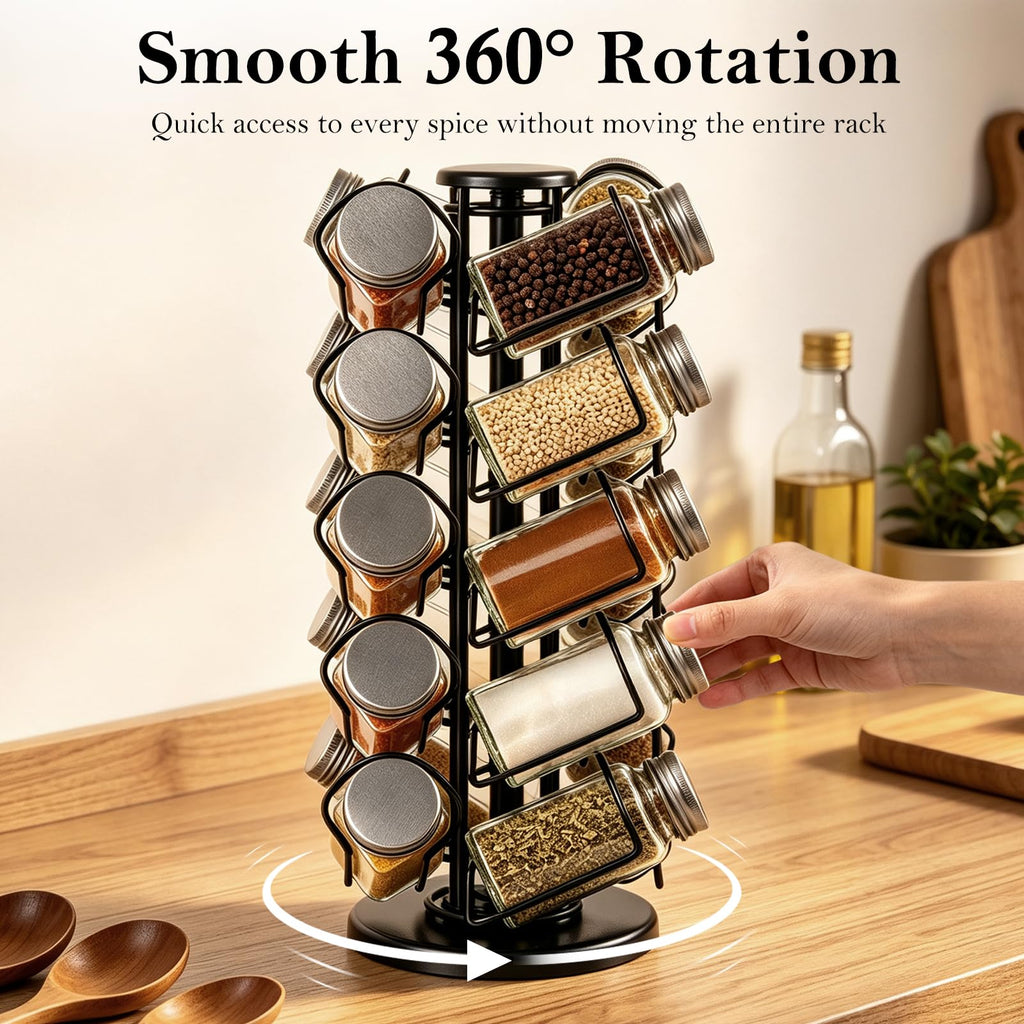Rotating Spice Rack Organizer for Countertop, 360°Spinning Spice Organizer