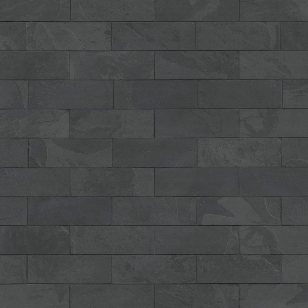 Gauged Slate Subway Tile | Camden Black Charcoal | 4" x 12"
