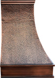 48 Inch Copper Island Mount Range Hood 1150 CFM LED Lights Dishwasher-Safe Baffle Filters