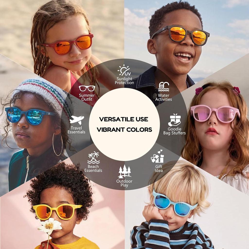 Toddler Kids Sunglasses for Boys Girls Polarized UV400 with Strap