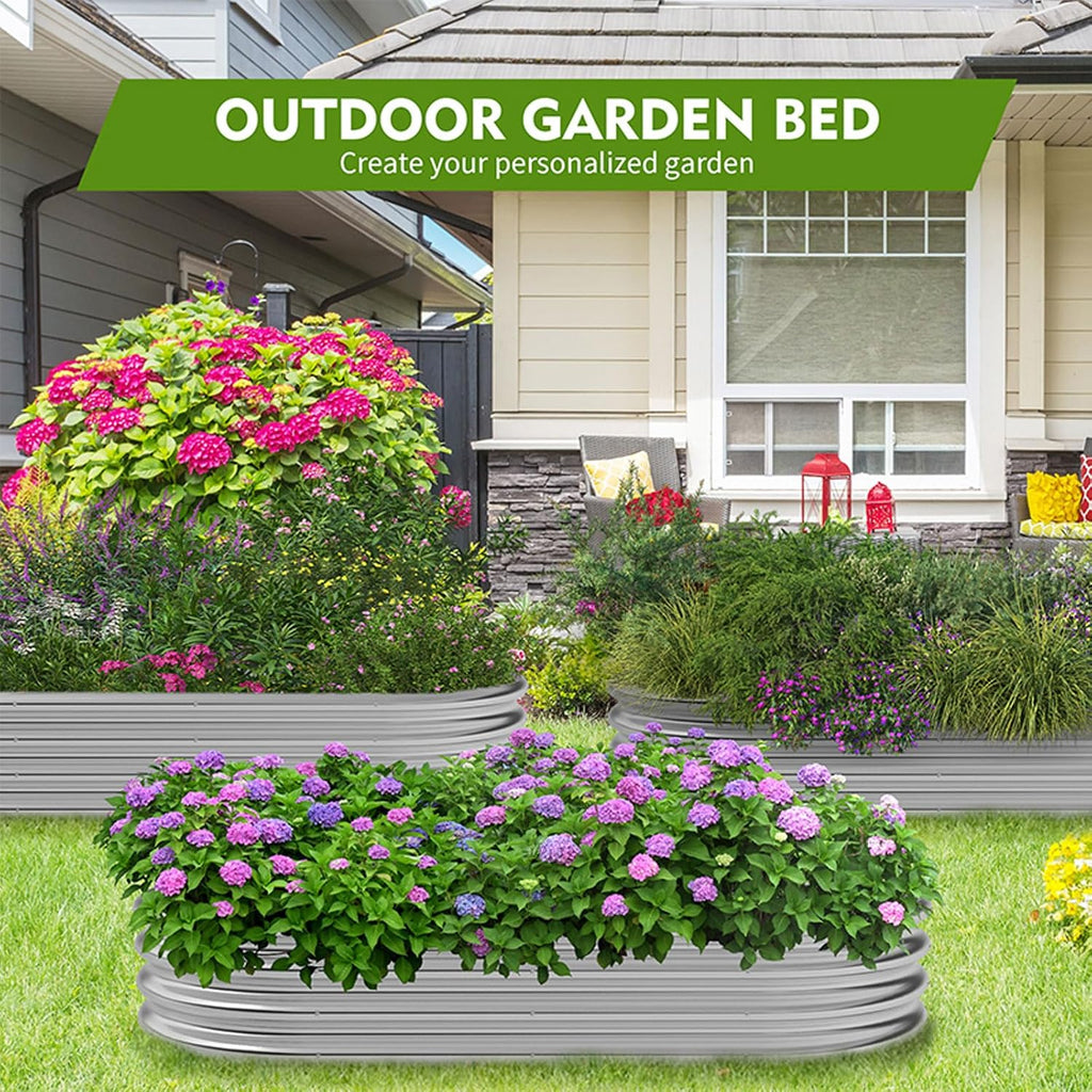 2-Pack Metal Raised Garden Bed, 4x2x1ft Galvanized Planter Box for Outdoor Vegetables & Flowers, Corrosion-Resistant