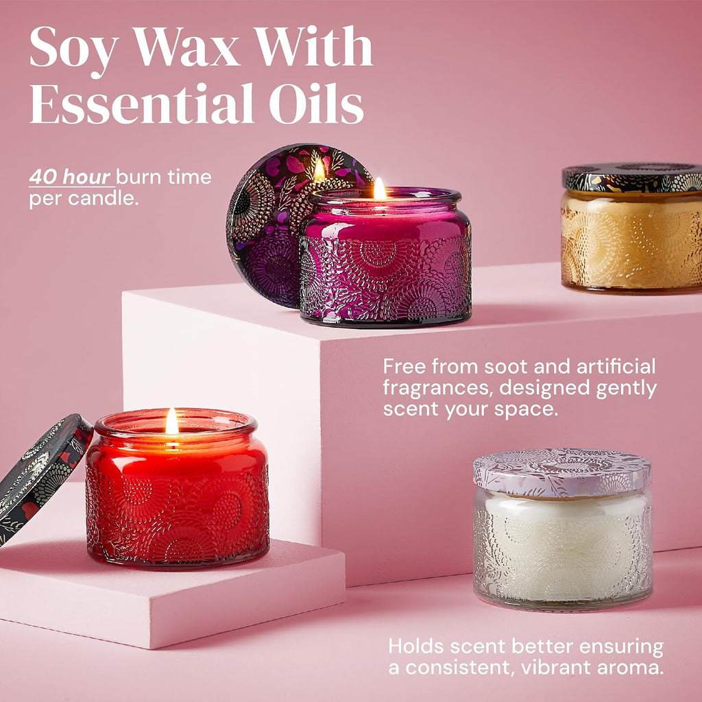 6-pc Scented Candle Gift Set for Women, Aromatherapy Inspired - Set of 6