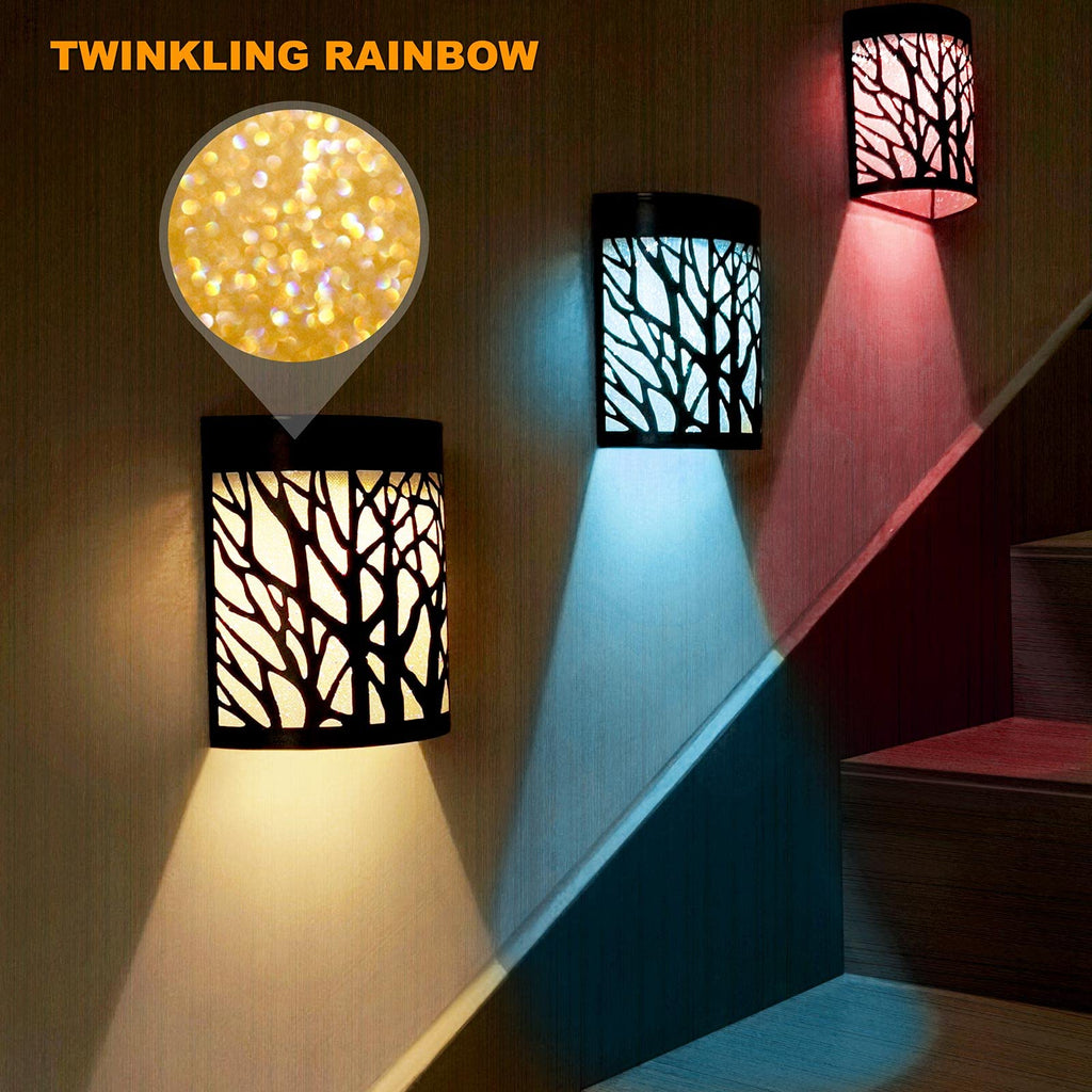 Solar Wall Lights Outdoor Wall Sconce Fence Lights Solar Powered