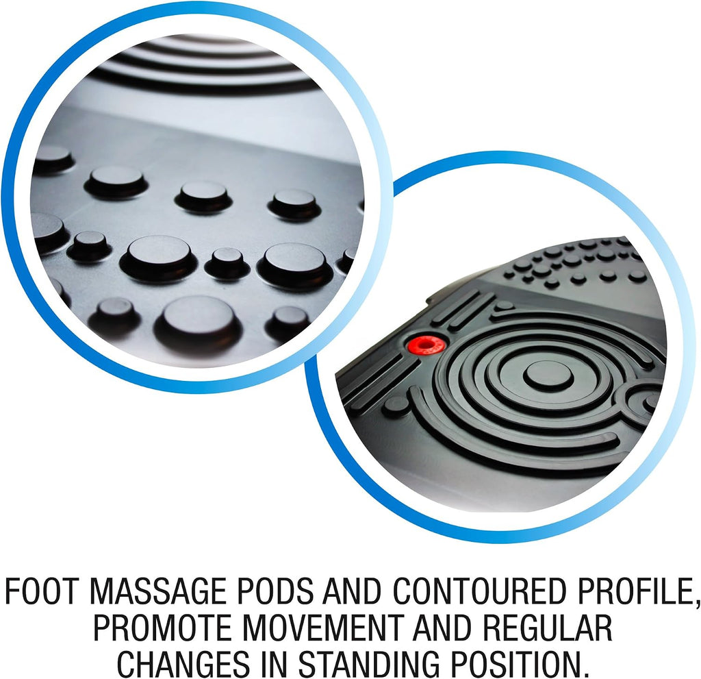 System 2000M Lite Ergonomic Anti-Fatigue Floor Comfort Mat, Non-Slip Base for Standing Desks, 20" x 32" Large Black