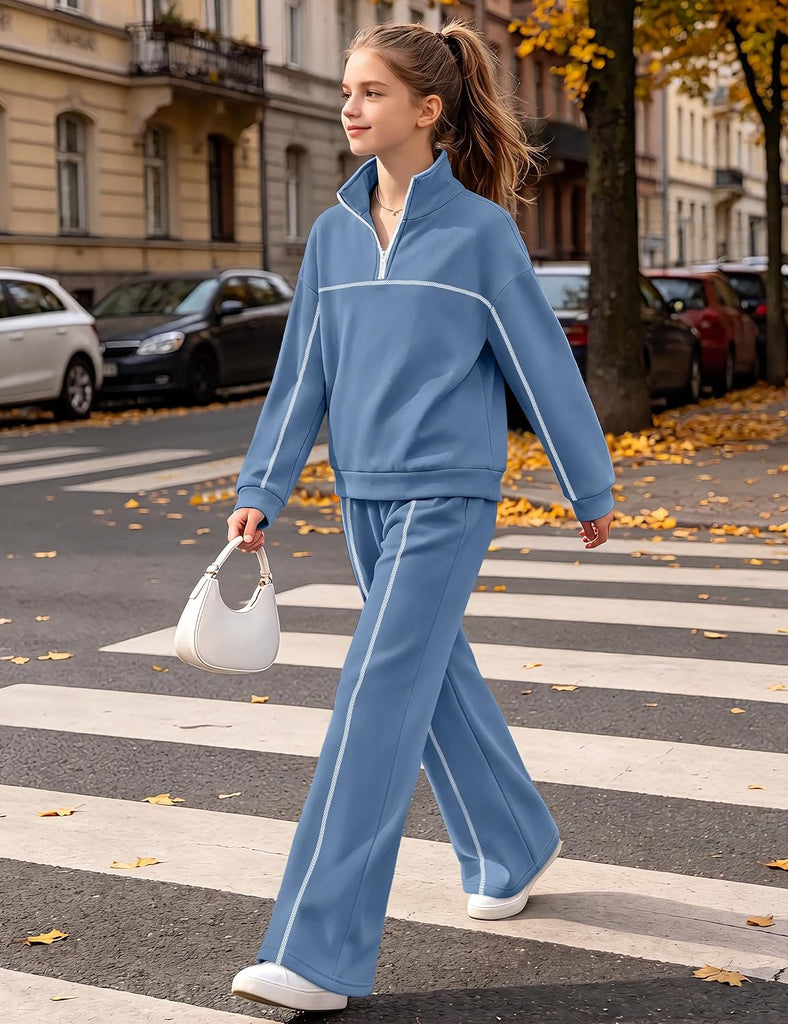 Girls Clothes Fall Winter Sweatshirt Wide Leg Pants Sweatsuit