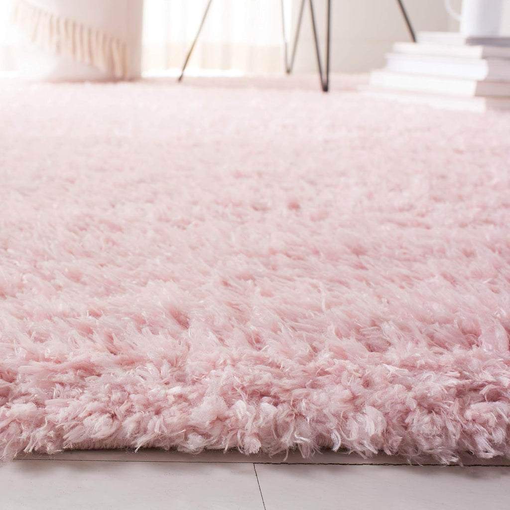 Madrid Shag Collection Area Rug - 5'3" x 7'6", Blush, Solid Design, Non-Shedding & Easy Care, 1.6-inch Thick Ideal