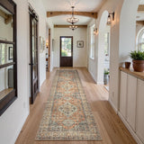 Oriental Kitchen Runners for Hallways, 2.5x10 Washable Runner Rug Non Slip, Soft Hallway Rug Distres