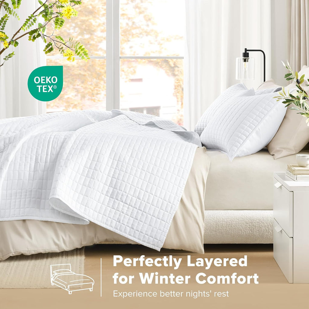 Quilt Set- Double Sided Stitching Design Summer Blanket, Lightweight, Soft, All Season Bedding Layer, Matching