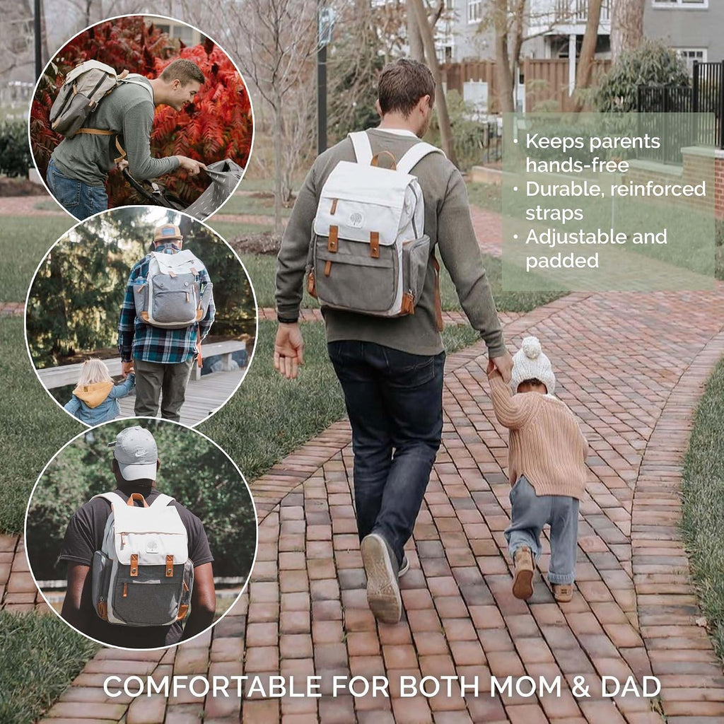 Diaper Bag Backpack with Changing Pad - Cream
