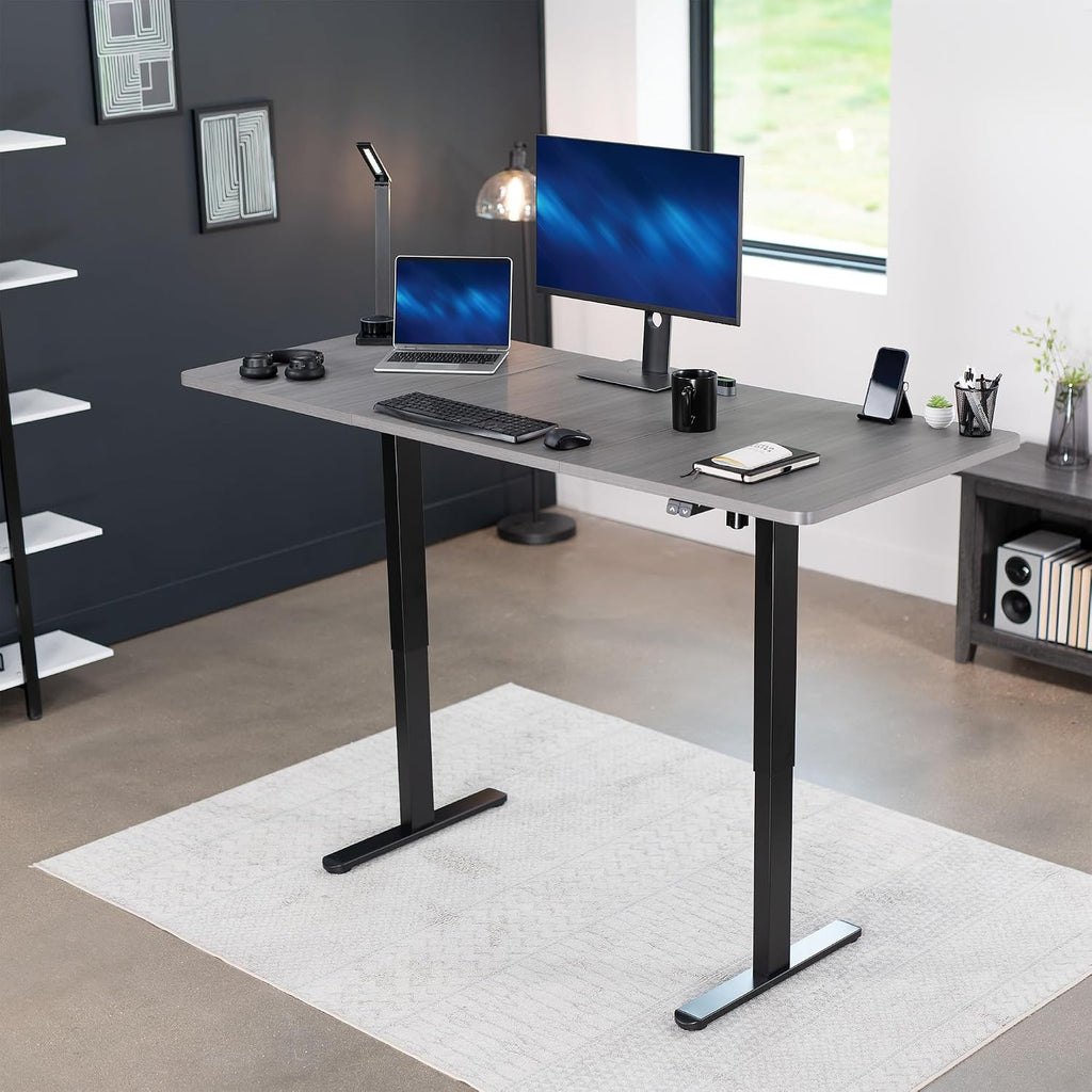 Dark Gray 71 x 30 in Standing Desk, DESK-KIT-0B7G | Electric, Holds 154 lbs, Sit Stand, Height Adjustable, Extra Deep