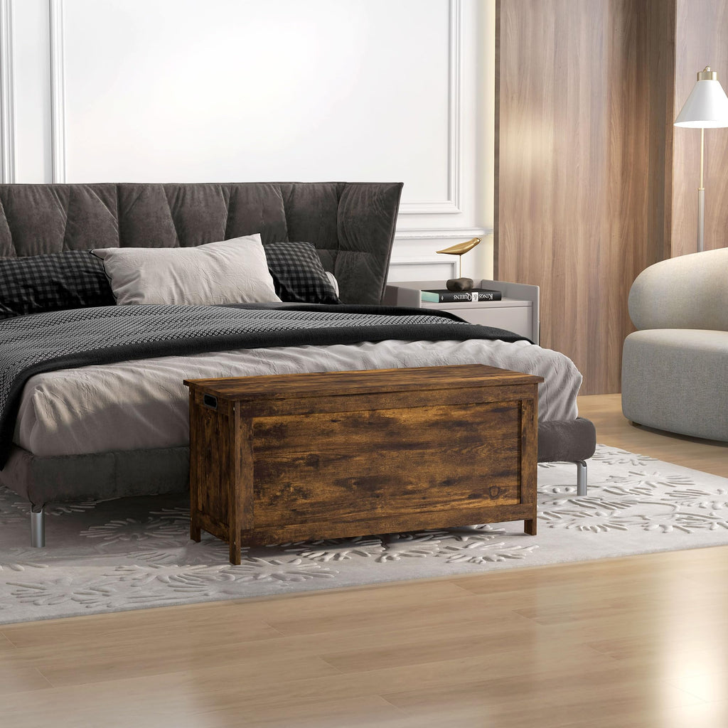 Storage Bench Cut-Out Handles 39.4" x 15.7" x 18.9" Rustic Brown