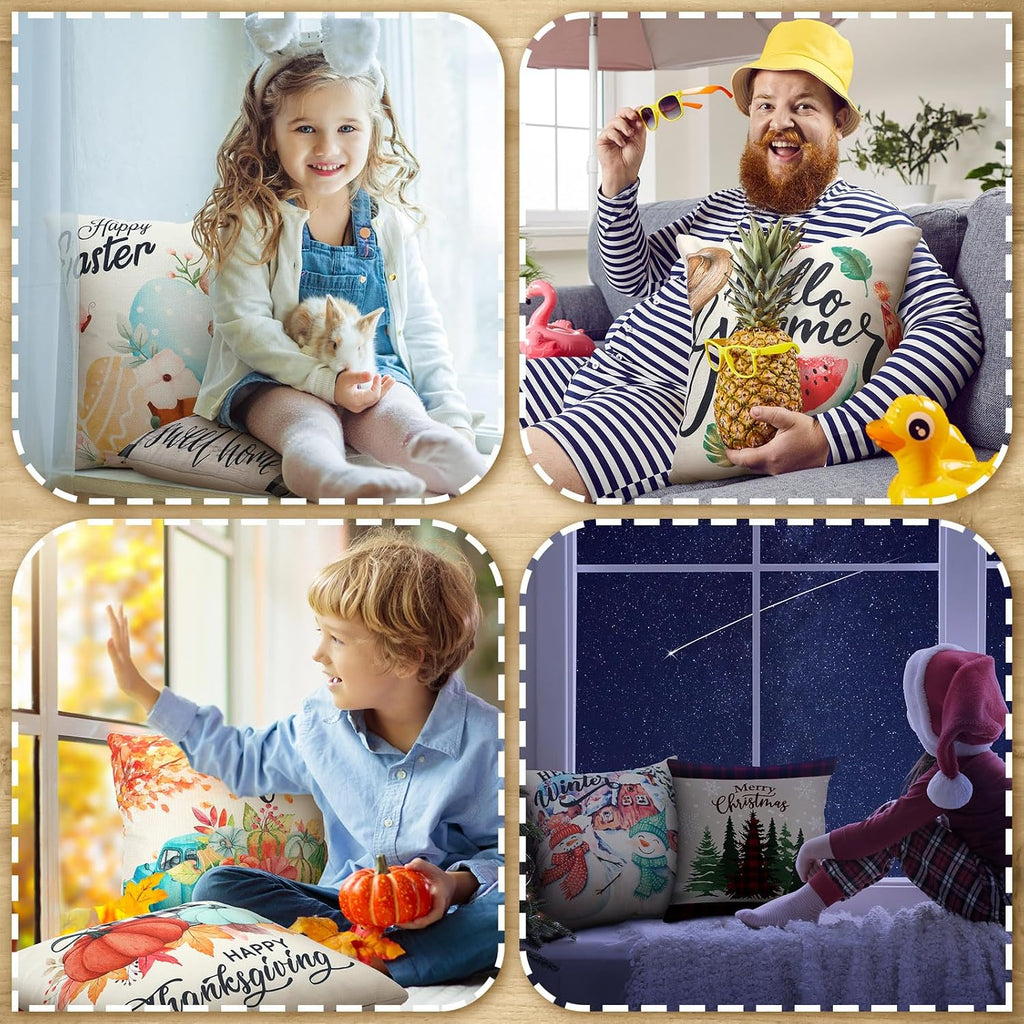 Sets Holiday Pillow Covers, Classic, 18 x 18 Inch - Set of 12