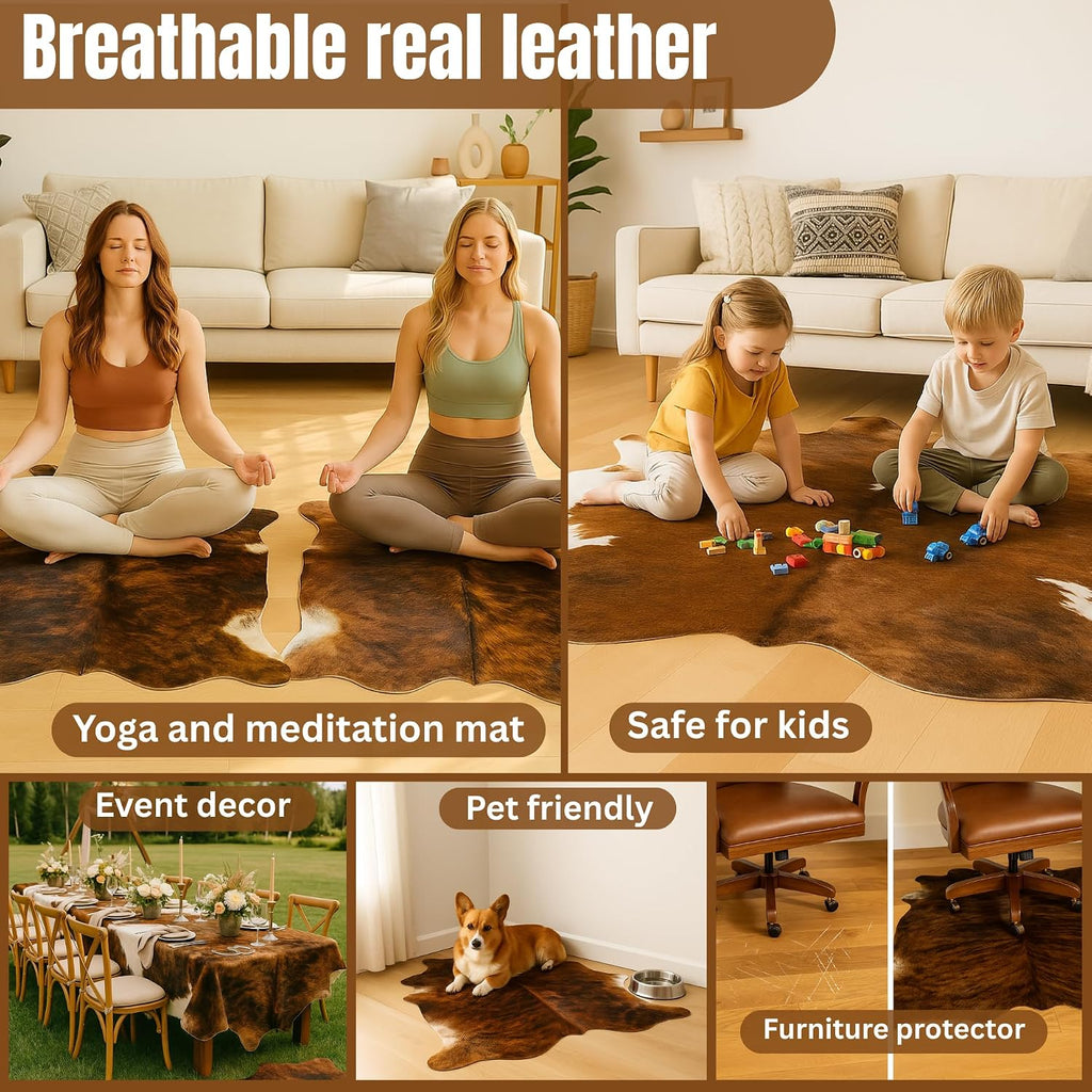 Genuine Cowhide Rug - Premium Western Home Décor, Natural Brazilian Cow Hide & Rustic Cabin, Multiple Colors