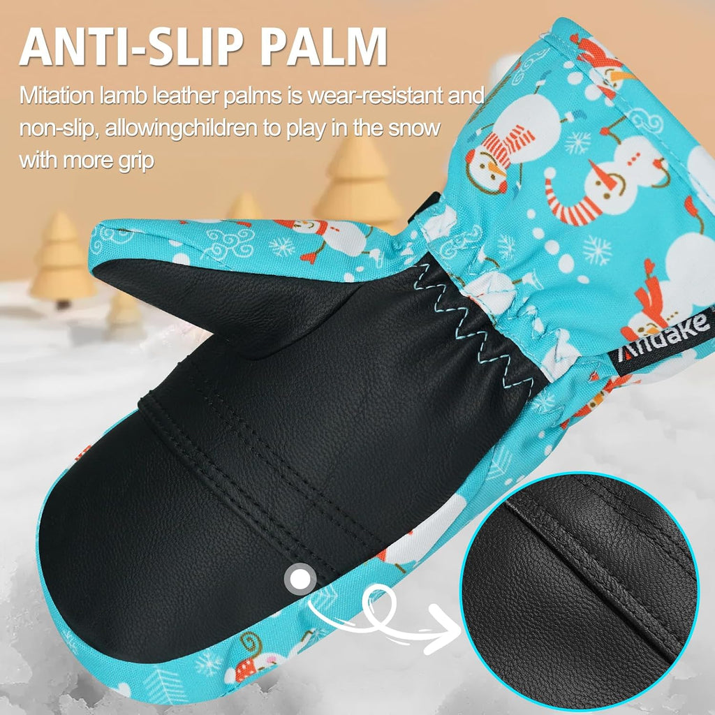 Kids Ski Mittens Gloves Waterproof
