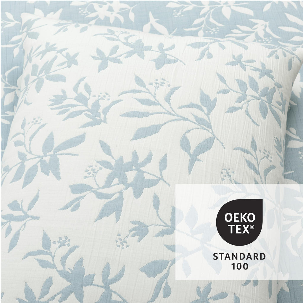 Floral Jacquard Reversible Matelasse Quilt 3 Piece Set Blue - Floral Bedding Set Quilt