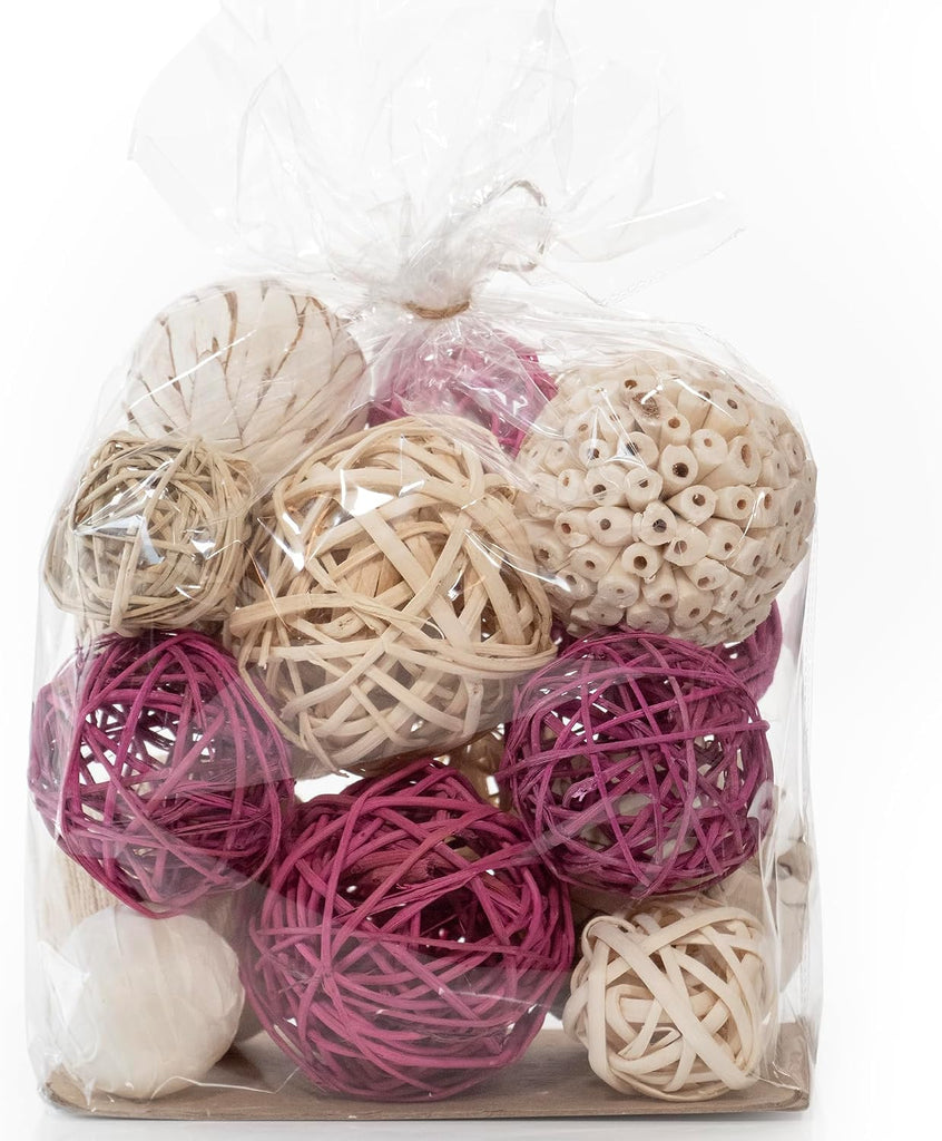 Large Decorative Vase Filler Bag with Orbs, Balls (Pink) - Set of 16