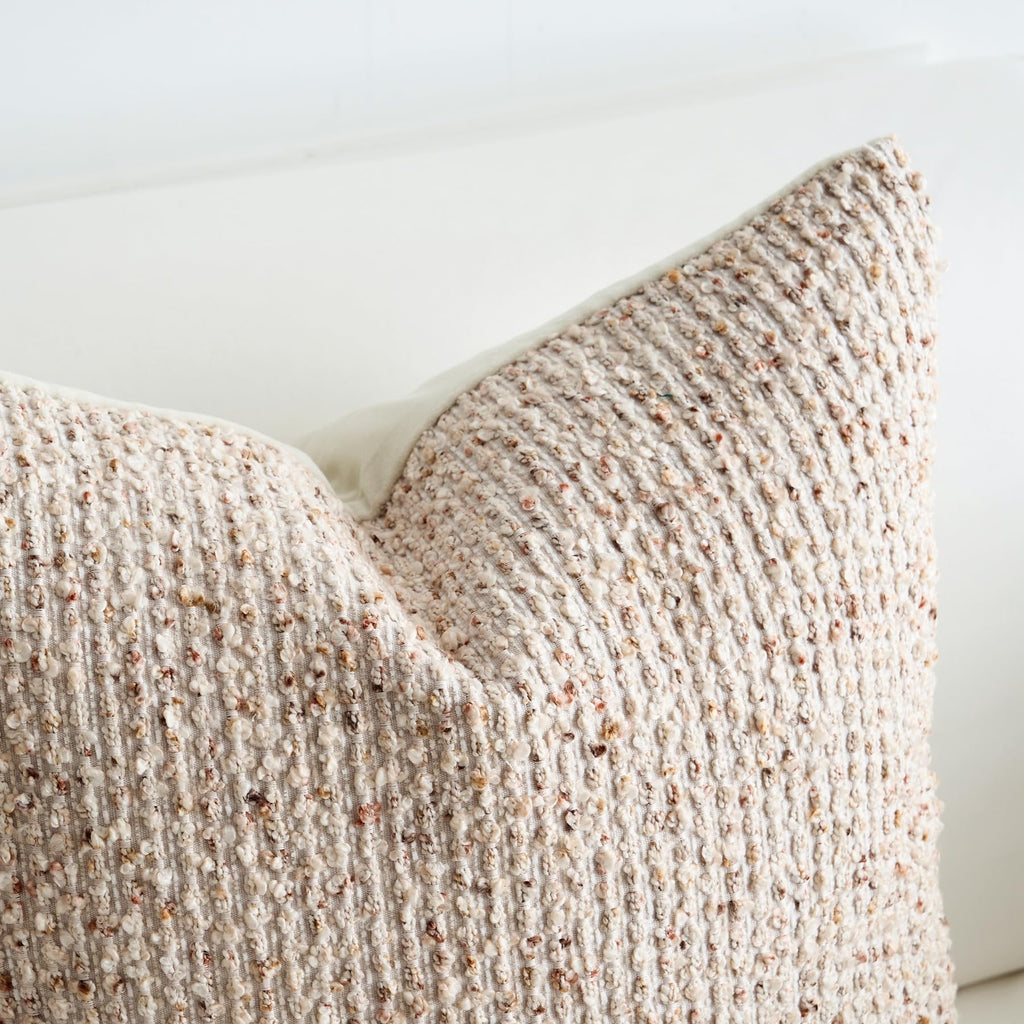Pack of 2 Textured Boucle Lumbar Throw Pillow Covers Decorative Modern Accent Striped Pillow Cases Cozy Soft Couch