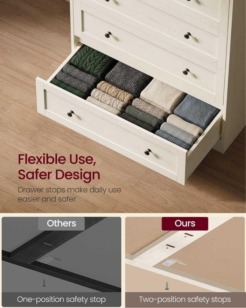 5-Drawer, Chest of Drawers, 31.5 x 15.7 x 47.4 in