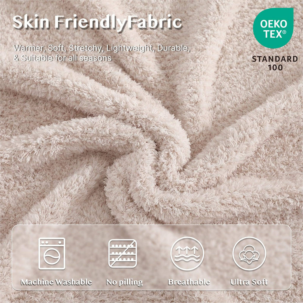 Soft Blanket for Bed-Cozy Warm Reversible Knitted Blankets
