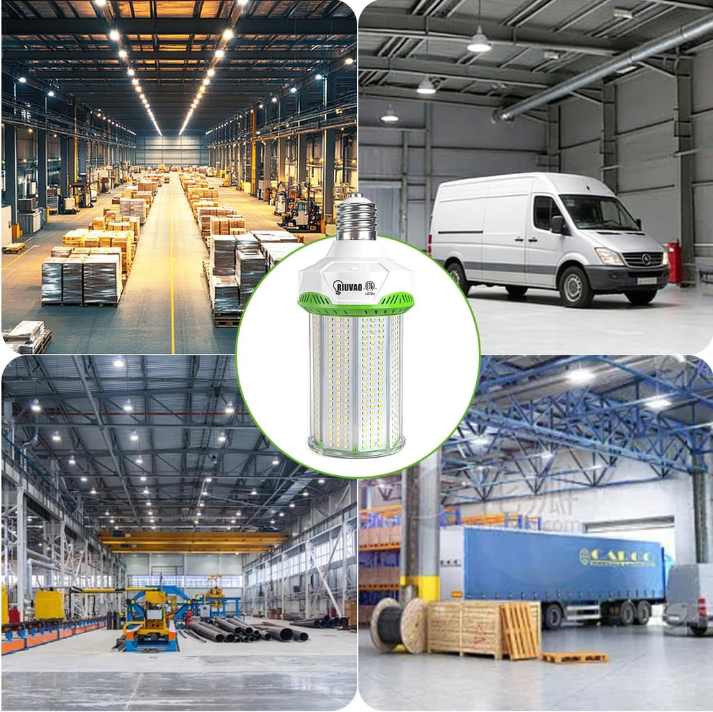 2 Pack 100W LED Corn Bulbs, 15000LM 5000K Daylight Super Bright LED Corn Light Bulb, E26/E39 Base for Warehouse