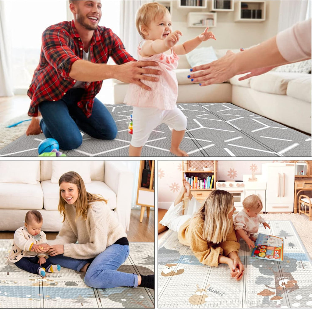 Baby Play Mat, 47x47inch Play Mat, 0.4 in Thick Waterproof Playmat