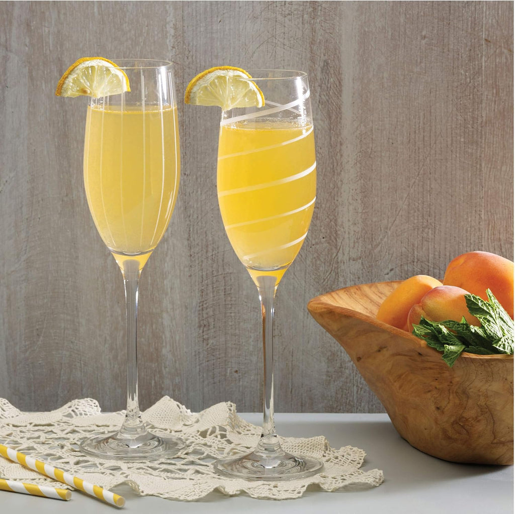 Crystal Cheers Champagne Flutes, Set of 4, 8 fluid ounces