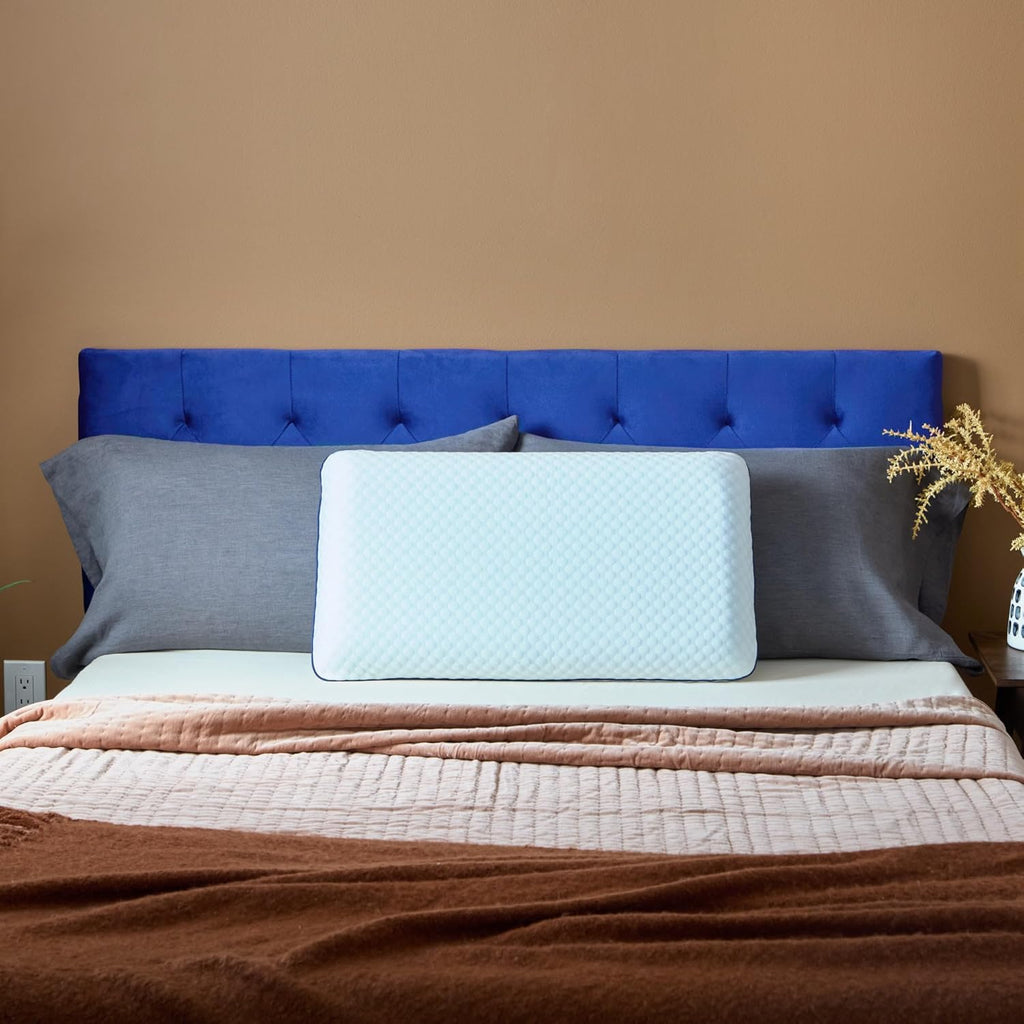 Cooling Gel Memory Foam Pillow for Sleeping - Queen Size, Ventilated Cooling Pillow for Side & Back Sleepers, Neck &