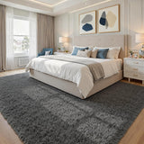 8x10 Grey Shag Area Rug, Ultra Soft Fluffy Non-Slip Plush Carpet for Bedroom Nursery Kids Room