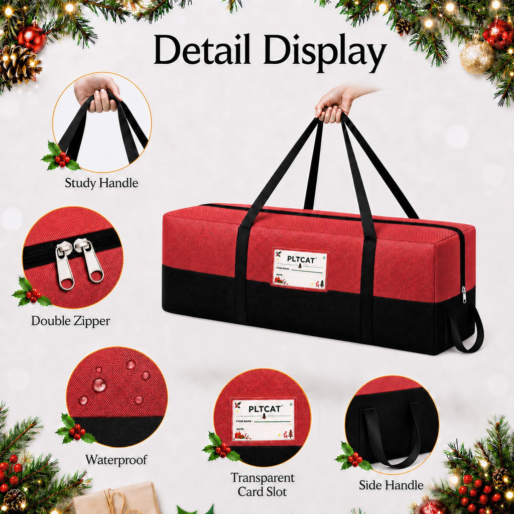 Christmas Tree Storage Bag, Fits 8 Ft Artificial Trees, Red