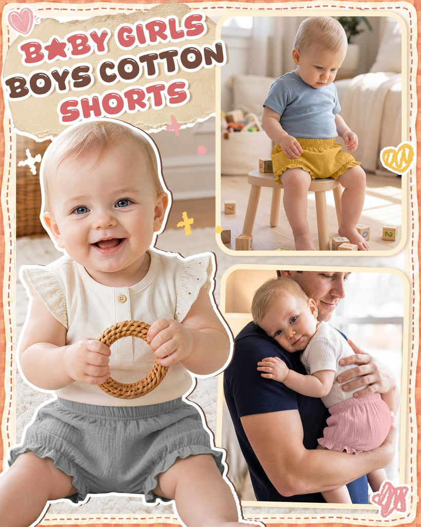 3 Pack 100% Cotton Toddler Bloomers, Color