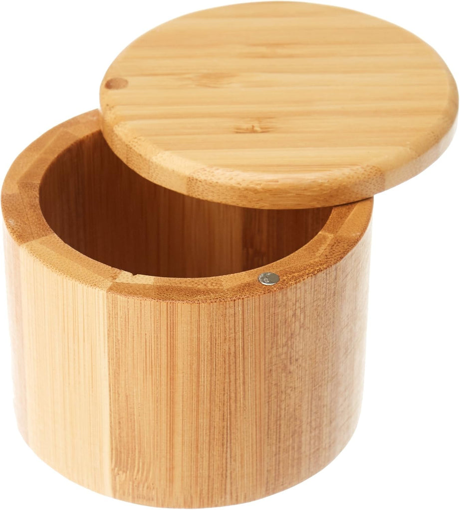 Salt Cellar with Swivel Lid, Salt Container for Countertop