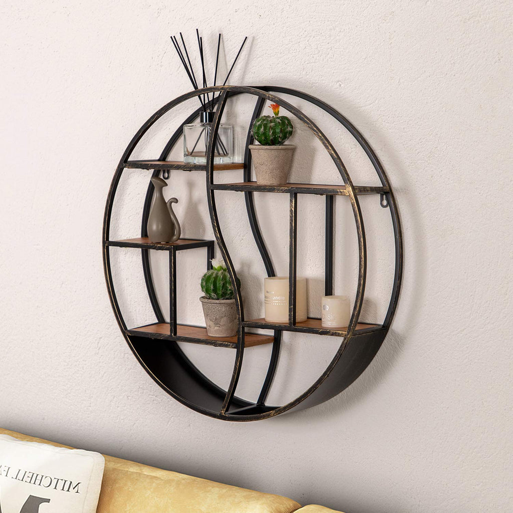 Round Wall Shelf, Decorative Circle Floating Shelves