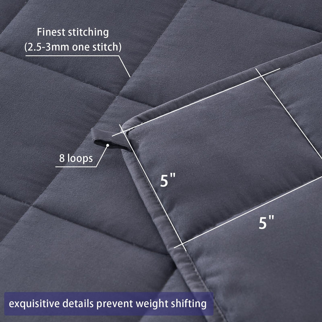 Weighted Throw Blanket for Adults 25lbs Queen Size, 60" x 80", Grey