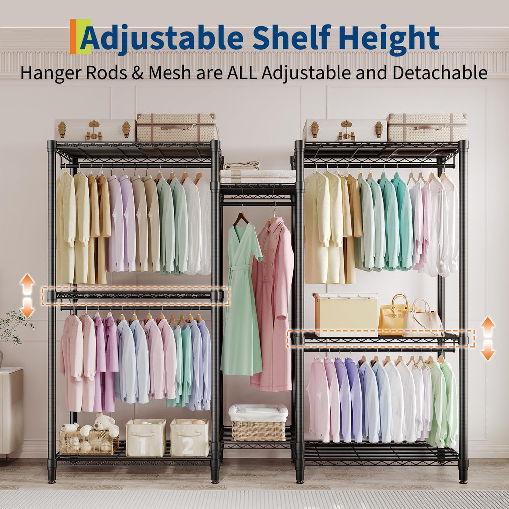 Heavy Duty Garment Rack 5 Hanging Rods