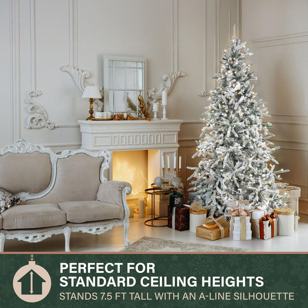 Hill Farm 7.5-Ft Mountain Pine LED Christmas Tree with White LED