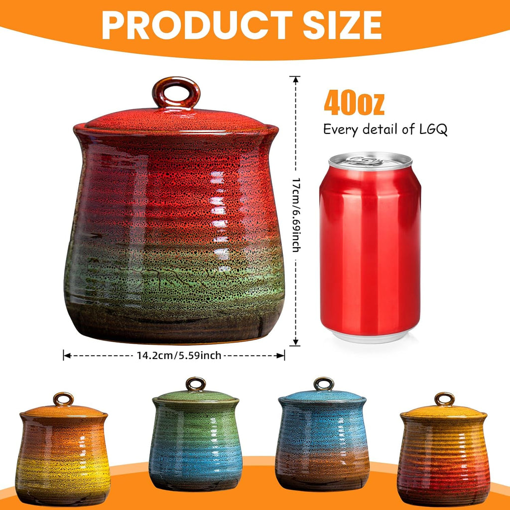 OZ Cookie Jar,Dog Treat Jar, Kitchen Canisters for Countertop for Food Storage Coffee, Tea,Flour, Beans, Spices - Set of 40
