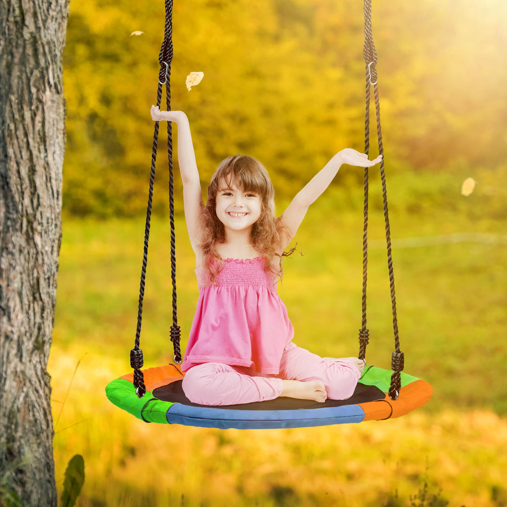 Saucer Swing, Kids Tree Glider with Adjustable Ropes (24 Inch)