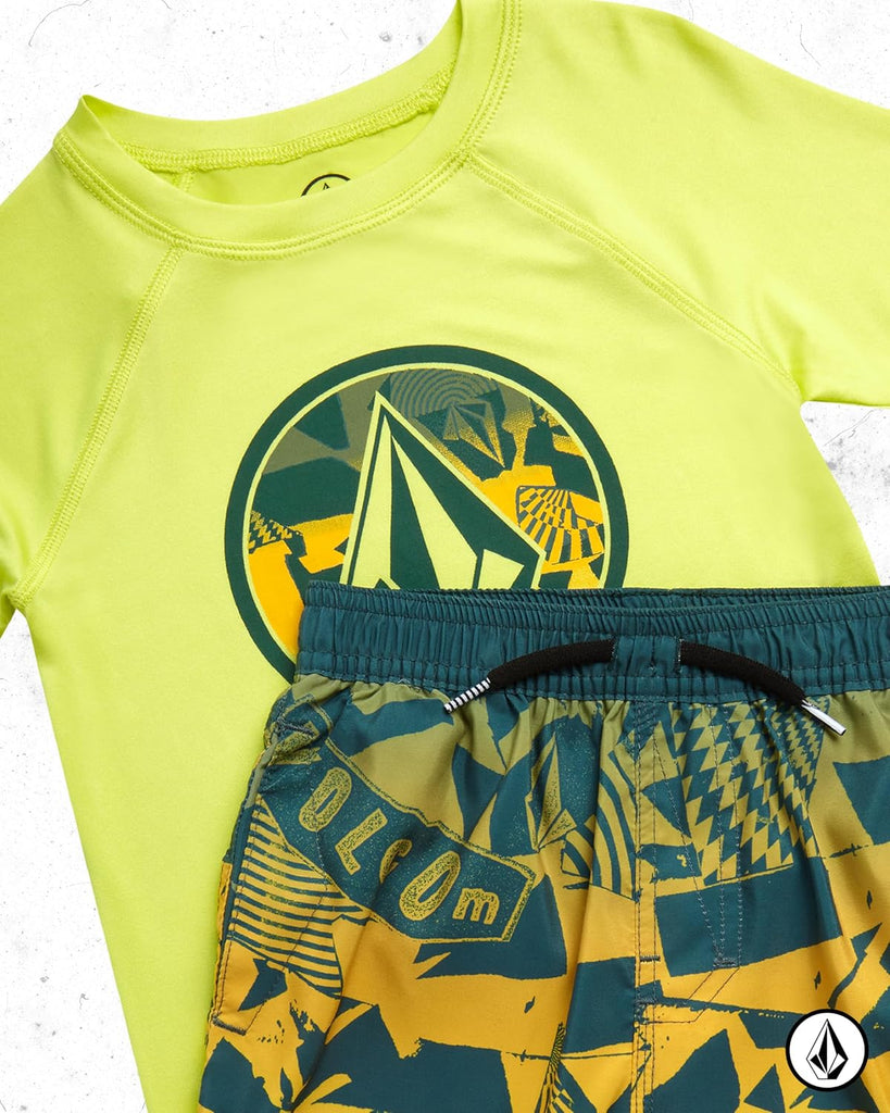 Baby Boys Swimsuit Set 2 Piece Short Sleeve Rash Guard & Swim Trunks